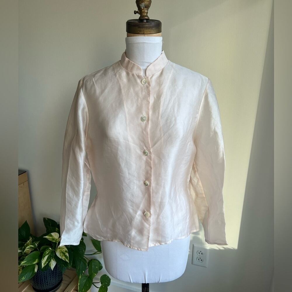 LAUREN RALPH LAUREN PINK SILK BUTTON DOWN BLOUSE SIZE 6